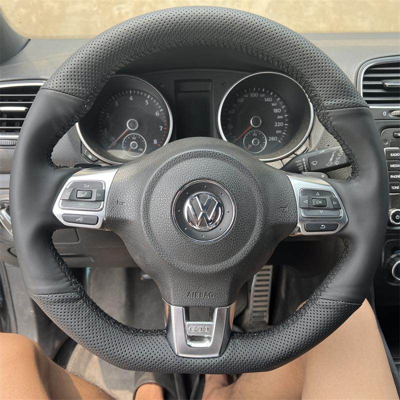 大众尚酷6代GTI速腾迈腾B8帕萨特ID4高尔夫8宝来专用手缝方向盘套