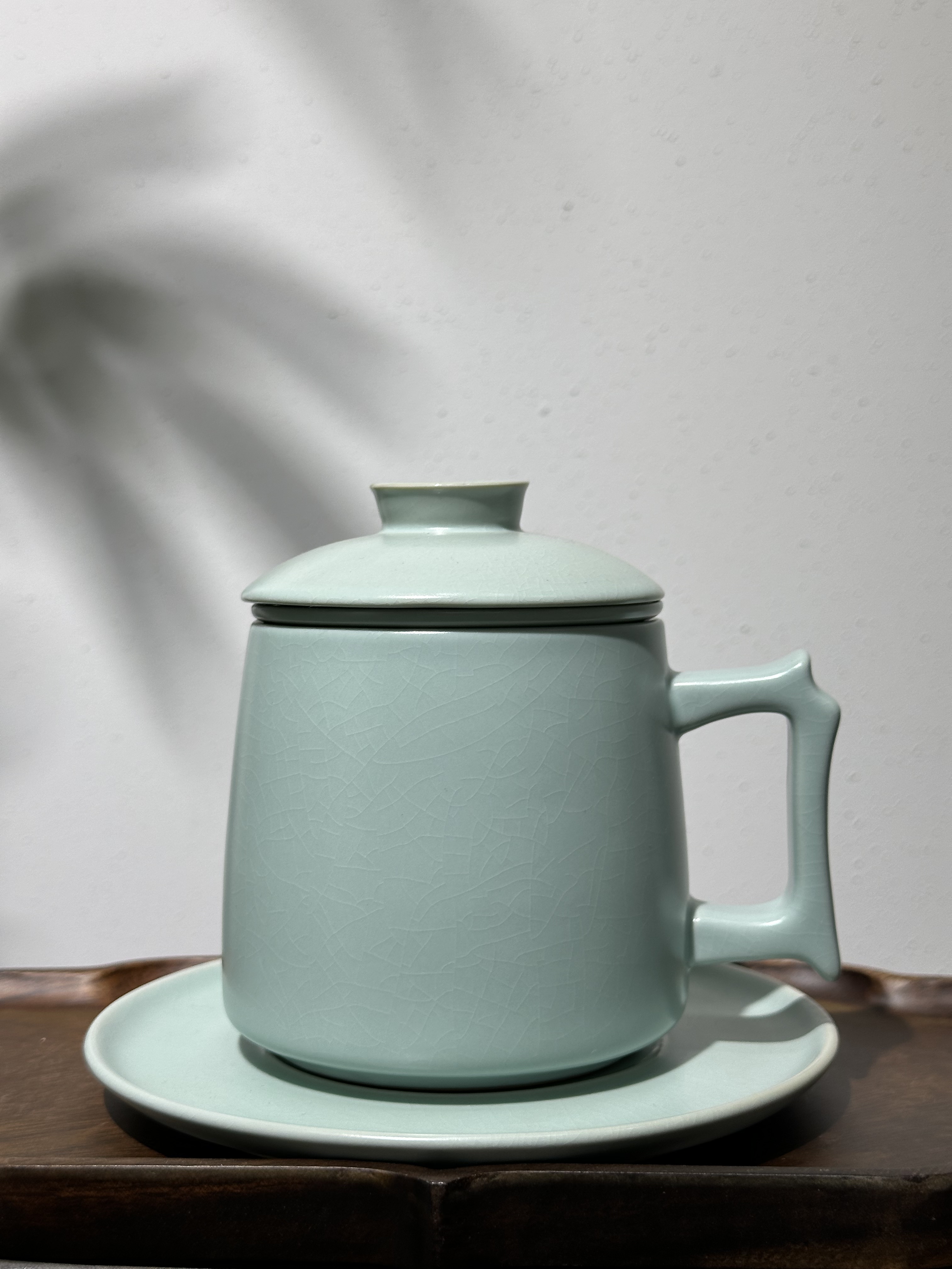 汝瓷汝窑茶杯可养玉质手工主人杯汝瓷茶具品茗杯办公杯单杯带盖