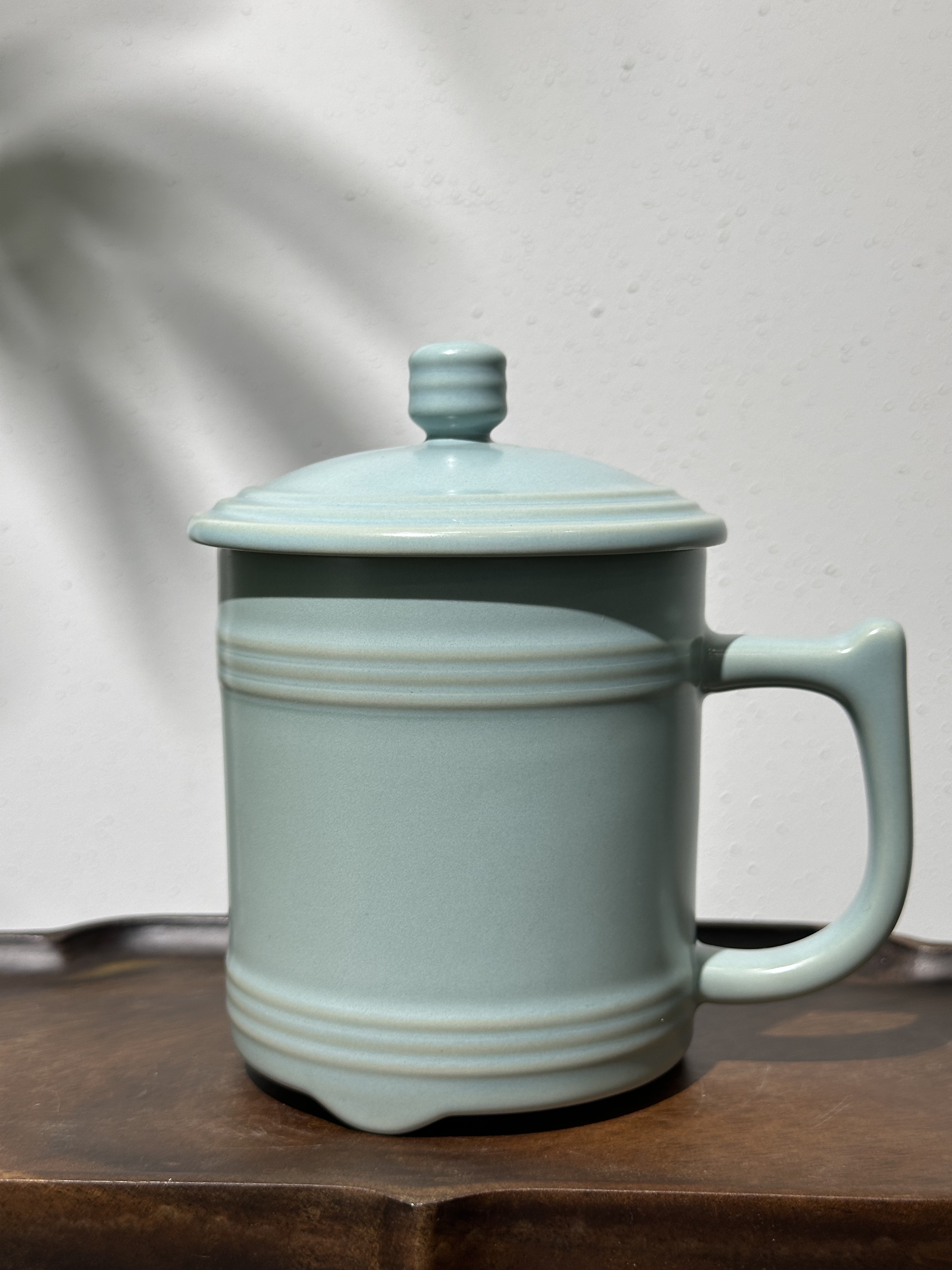 汝瓷茶杯可养玉质玄纹手工主人杯汝瓷茶具品茗杯办公杯单杯带盖