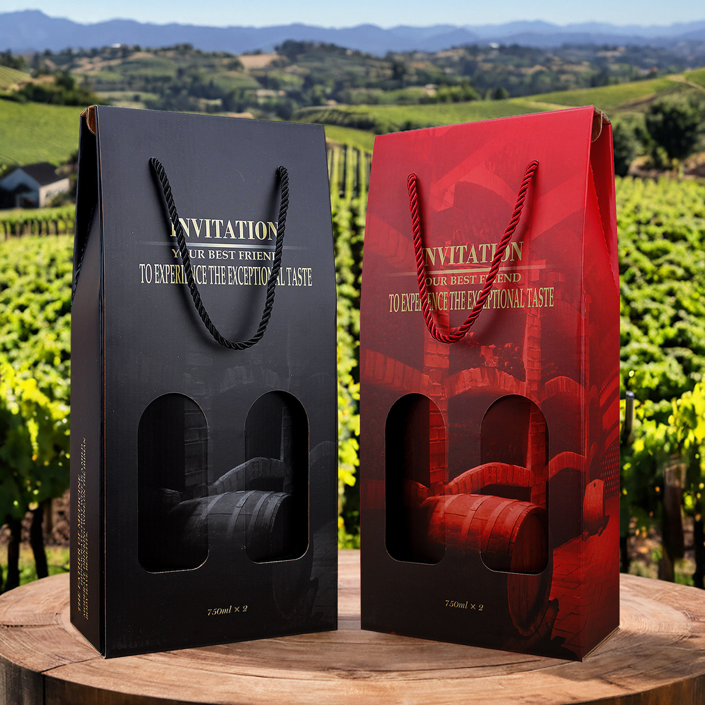 樱秦红酒包装礼盒1支2支装单双葡萄酒盒空盒加固不掉底包邮可定制