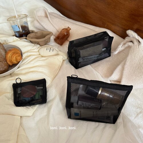 走量福利三件套！网纱收纳袋可透视化妆品中小样数据线杂物收纳袋