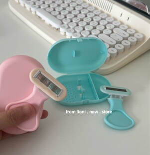 自带芦荟润滑条 夏天清理体毛好用～独立盒存放便携啦 剃毛刀