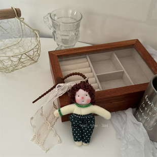 真嘟可爱！胖芭比卷毛毛绒公仔百搭包包钥匙挂件可爱公仔包包配饰