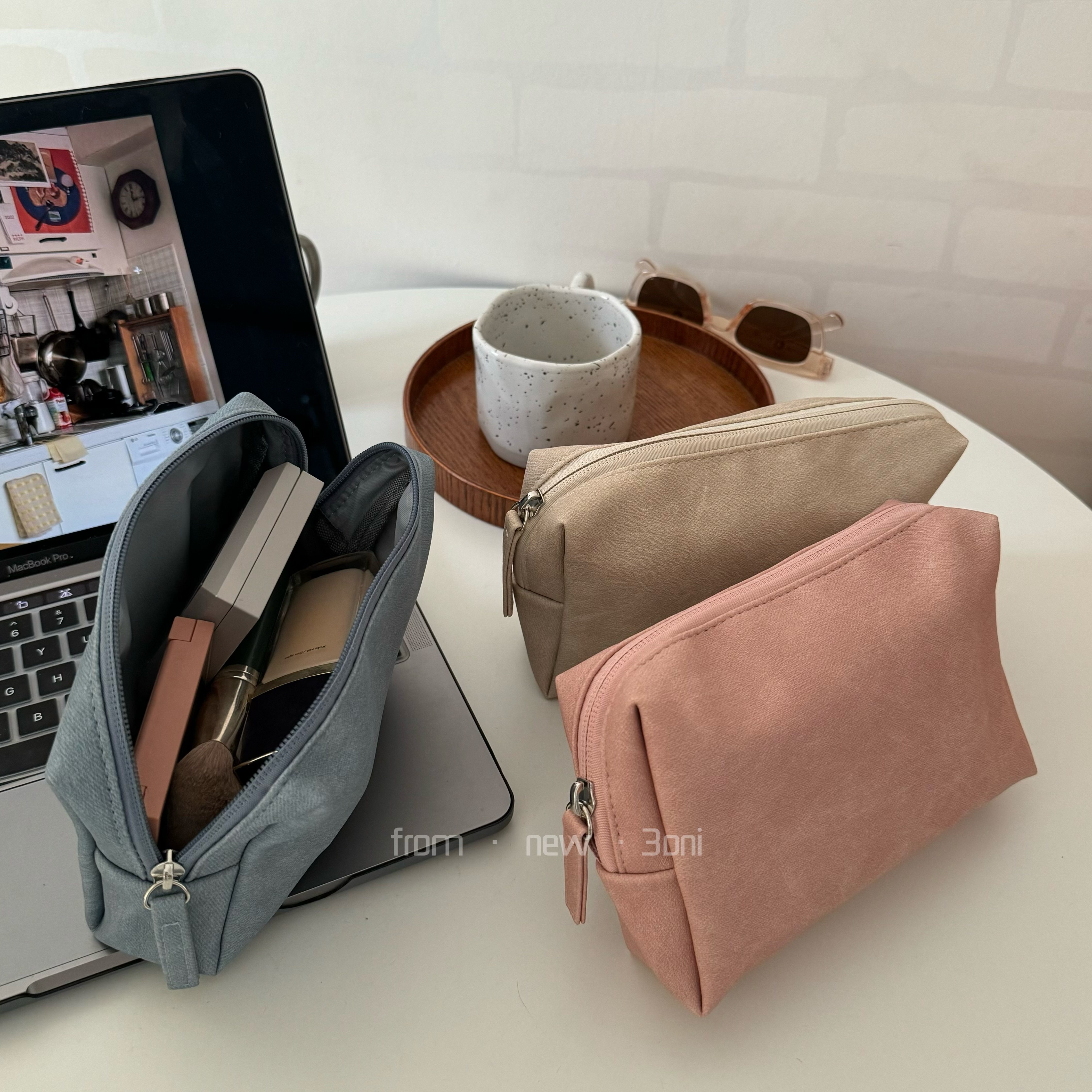 简约纯色长方形经典款化妆包！旅游便携pvc耐磨便携中小样收纳包,收纳整理,化妆包,淘宝优惠券,粉丝福利购,淘宝优惠卷