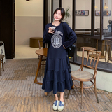 大货已出韩系复古印花卫衣连衣裙9970P125-K188，女装连衣裙，浙宝005