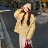 【新款现货】黄色针织帽可卸短款90绒羽绒服005-6126-P355-K528,女装羽绒服,浙宝005,浙宝-网红风 【新款现货】黄色针织帽可卸短款90绒羽绒服005-6126-P355-K528,女装羽绒服,浙宝005,浙宝-网红风