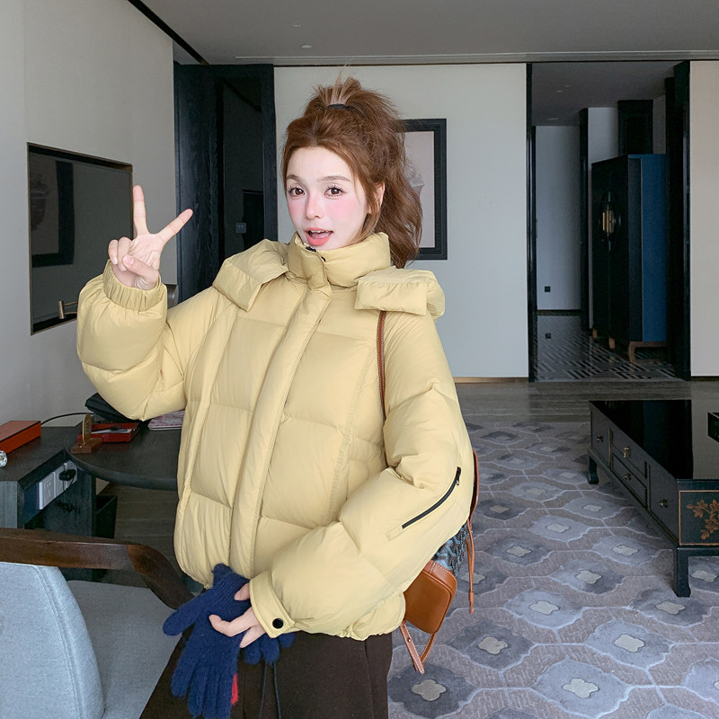 【现货】新款连帽短款泡芙90白鸭绒外面包服套005-6120-P285-K428,女装羽绒服,浙宝005