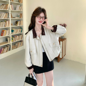 【大货已出】2026年春季休闲风翻领短外套005-6176-P155-K248，女装短外套，浙宝005