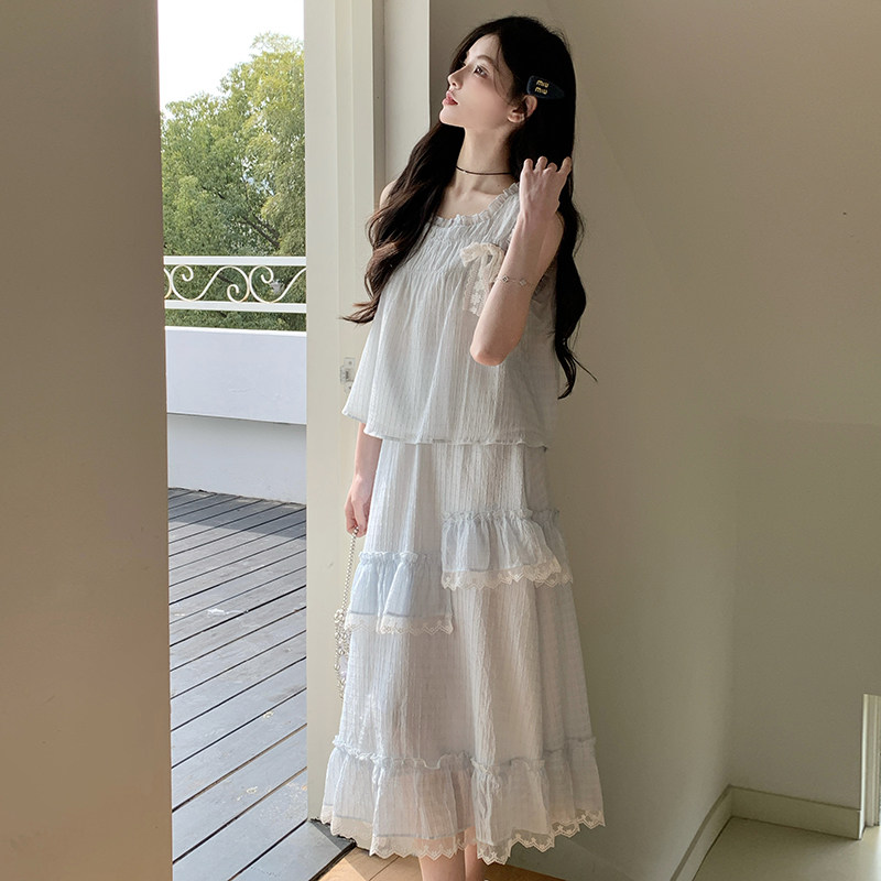 【现货】2026夏季新品无袖蕾丝花边两件套005-656-P165-K248，女装连衣裙，浙宝005