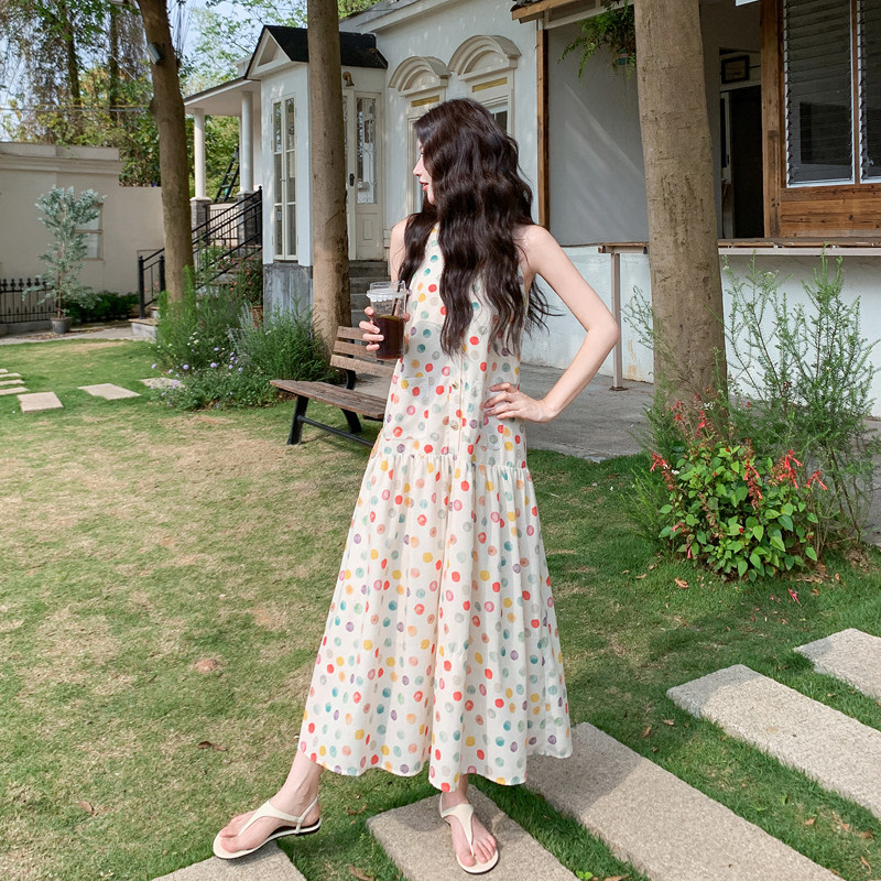 【新款】彩色波点挂脖连衣裙女2B063-6202-P145-K238，女装连衣裙，浙宝005