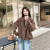 【新款数据】大货已出咖色麂皮绒外套2B063-568-P145-K238，女装短外套，浙宝005