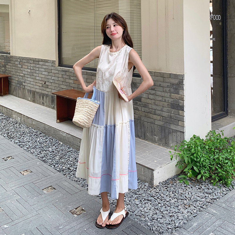 【大货已出】数据好蓝白拼接小众连衣裙9922P125K188,商品下架区,浙宝005