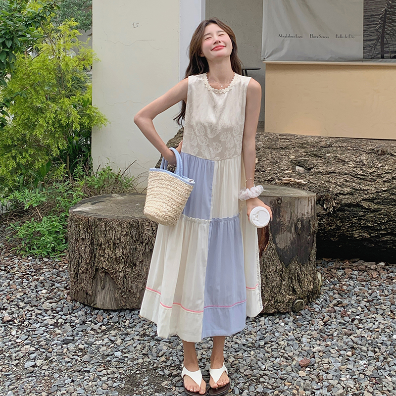 【现货】数据好蓝白拼接小众连衣裙0059922P125K188，女装连衣裙，浙宝005