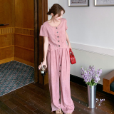 【现货】2026新款夏装小香风套装阔腿裤两件套005-658-P145-K208，女装套装/套裙，浙宝005