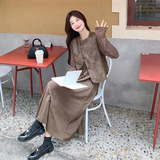 半裙复古女装休闲风裙子百褶裙时尚套装套装小香风显瘦气质网红，女装连衣裙，浙宝005