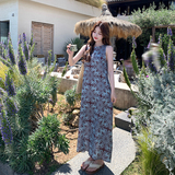 【新款大货已下】度假风无袖印花连衣裙女A字裙508-P125-K208，女装连衣裙，浙宝005