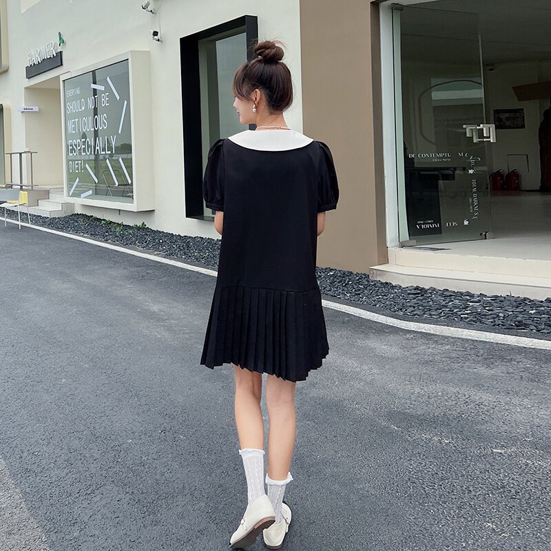 夏季新品【-现货】短款娃娃领连衣裙005--8809--P105--,女装连衣裙,浙宝005