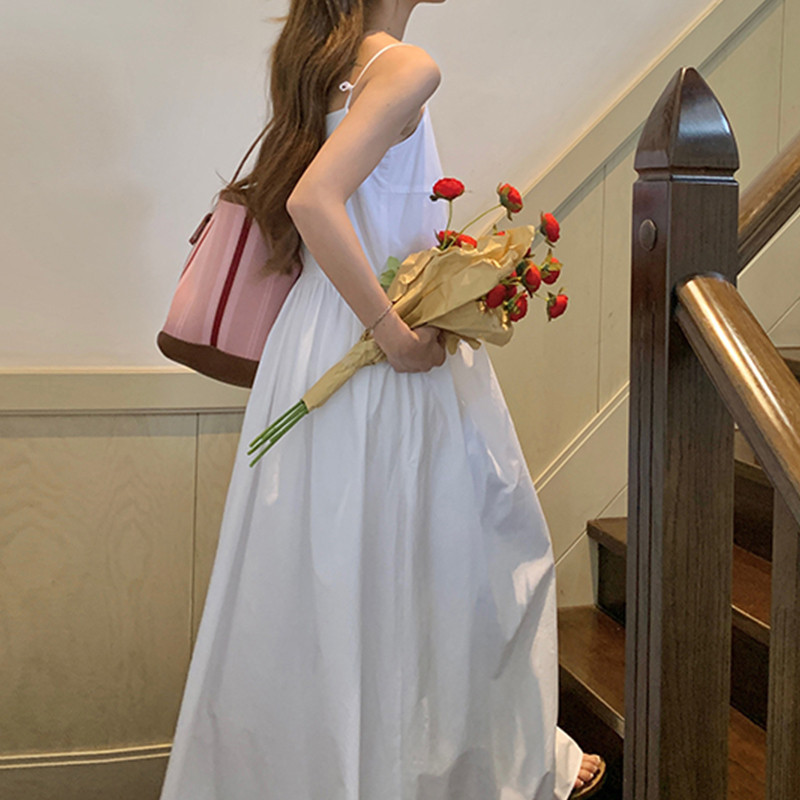 夏款【现货】白色吊带连衣服百搭0058822-P110-K168,女装连衣裙,浙宝005