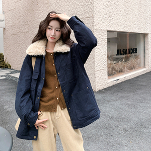 [新款】工装风羊羔毛翻领羽绒服005-6110-P285-K428图片