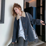 【现货】复古羊羔毛牛仔外套宽松上衣005-6118-P205-K298，女装派克服，浙宝005