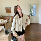 【大货已出】2026年春季休闲风翻领短外套005-6176-P155-K248，女装短外套，浙宝005