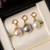 14K包金珍珠弹簧扣吊坠diy搭项链可拆卸项坠简约百搭小滴溜挂坠