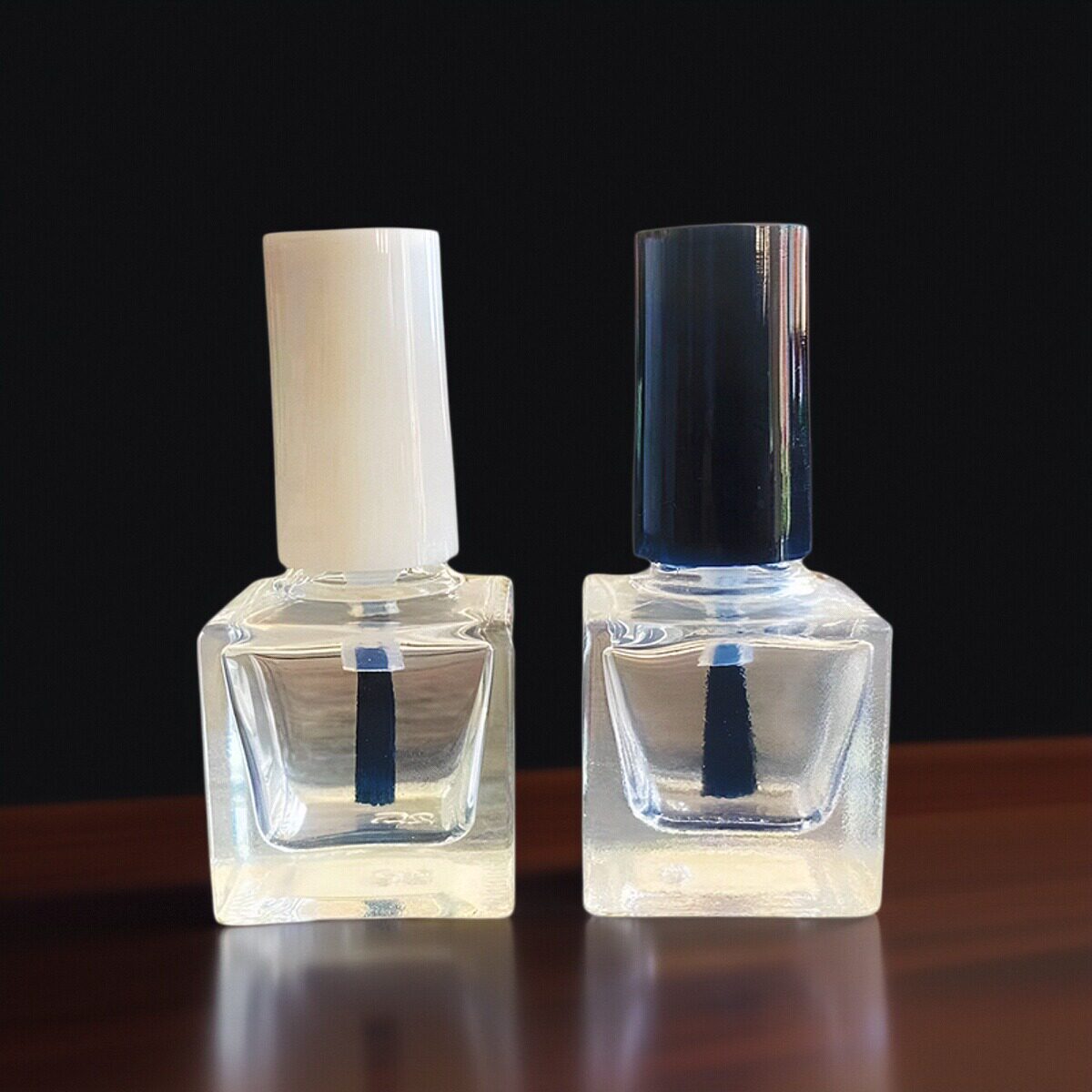 指甲油分装瓶四方形玻璃空瓶透明高档毛刷瓶补漆胶水瓶美甲工具批