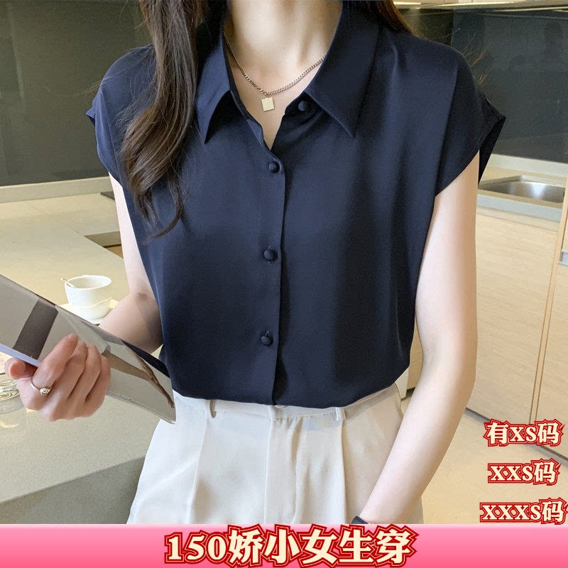 夏季矮个子女装150cm显高加小码XXXS雪纺衬衫女2026衬衣纯色上衣