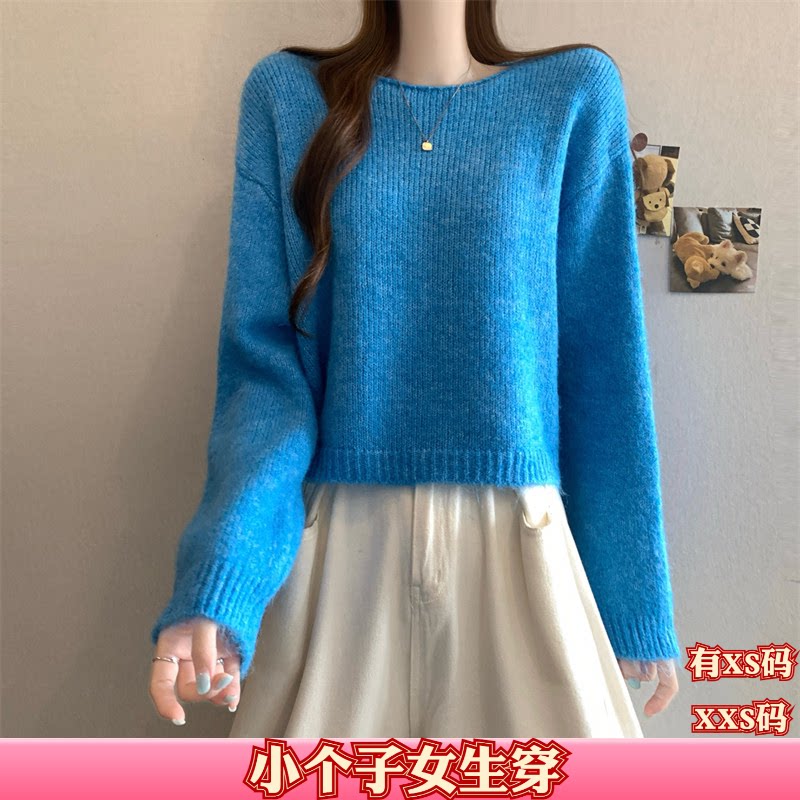 女装秋装矮个子新款加小码XXS新款长袖针织衫套头毛衣上衣百搭女