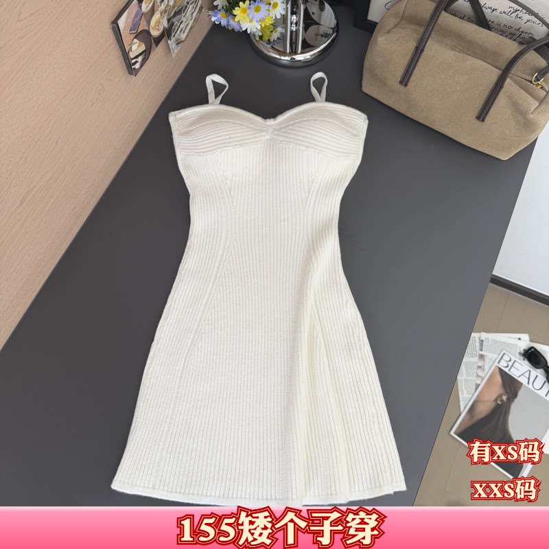 女装秋装矮个子150cm显高加小码XXS针织背心吊带裙收腰包臀打底裙