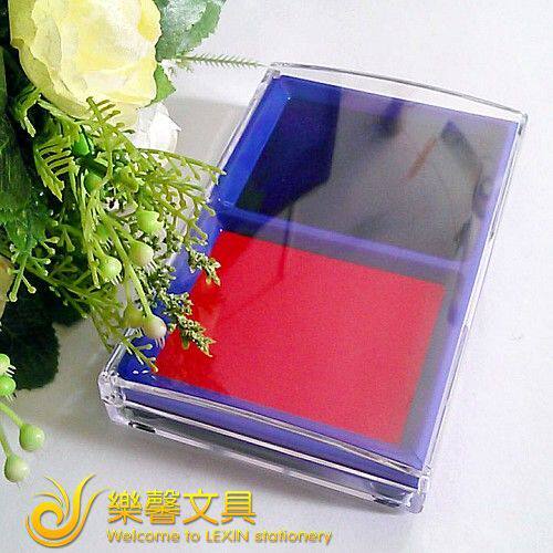 得力9865双色快干印台 大号 红色蓝色双色印泥 得力文具 办公用品