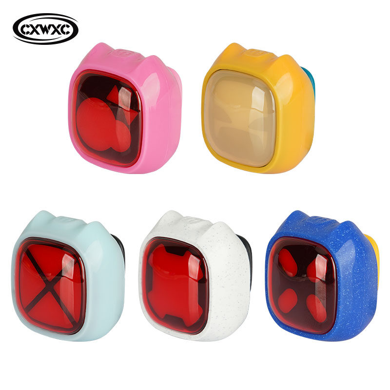 CXWXC脸谱智能感应刹车尾灯公路山地单车夜骑爆闪防水安全警示灯