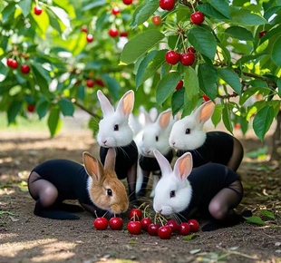 樱桃园活物侏儒兔长不大迷你猫猫公主荷兰垂耳兔小白兔家养宠物兔