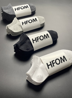 HFOM纯绵耐穿抗起球袜子男女船袜薄款中筒袜排汗秋冬男士浅口短袜