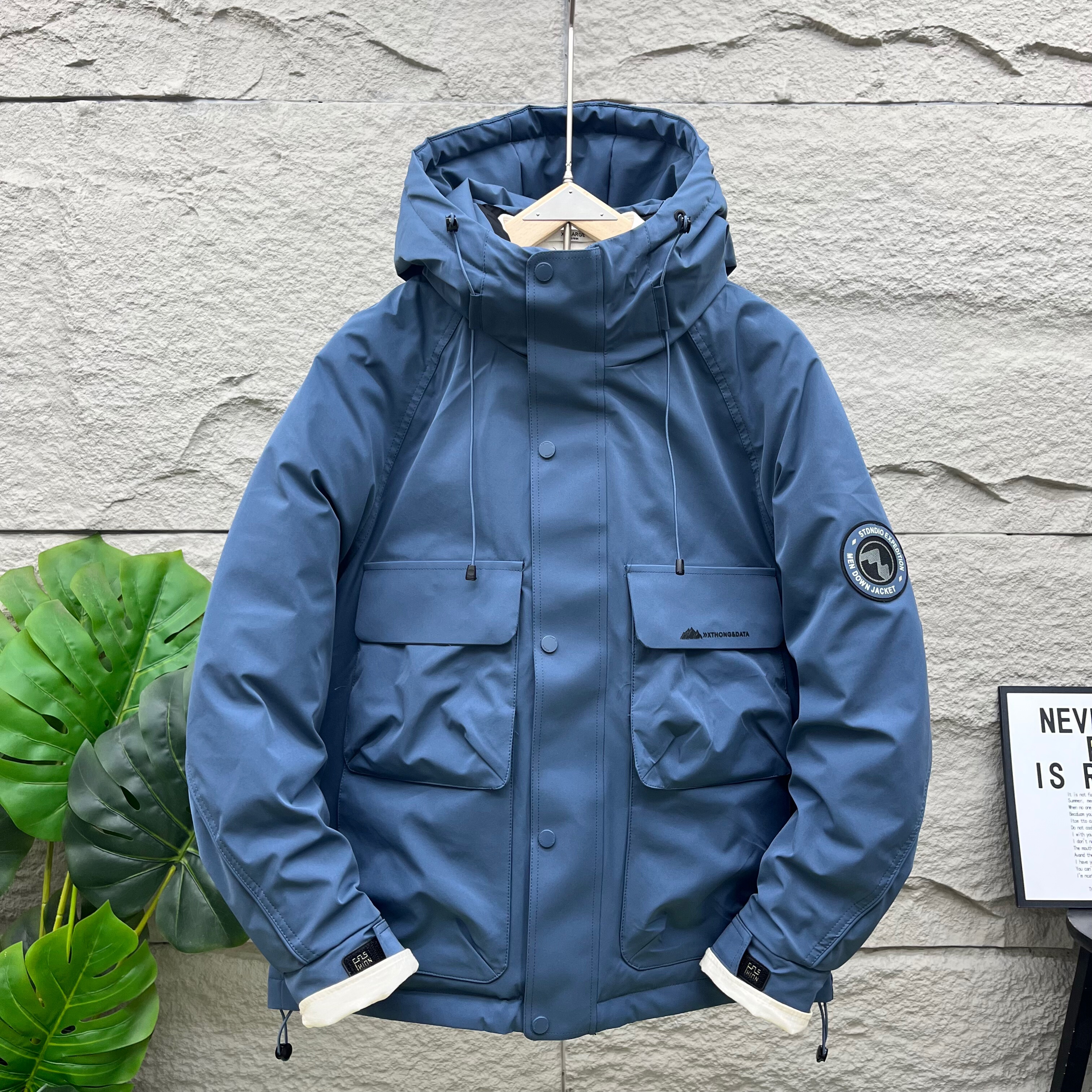 男士羽绒服冬季新款工装多口袋白鸭绒冲锋衣休闲户外防寒派克服男