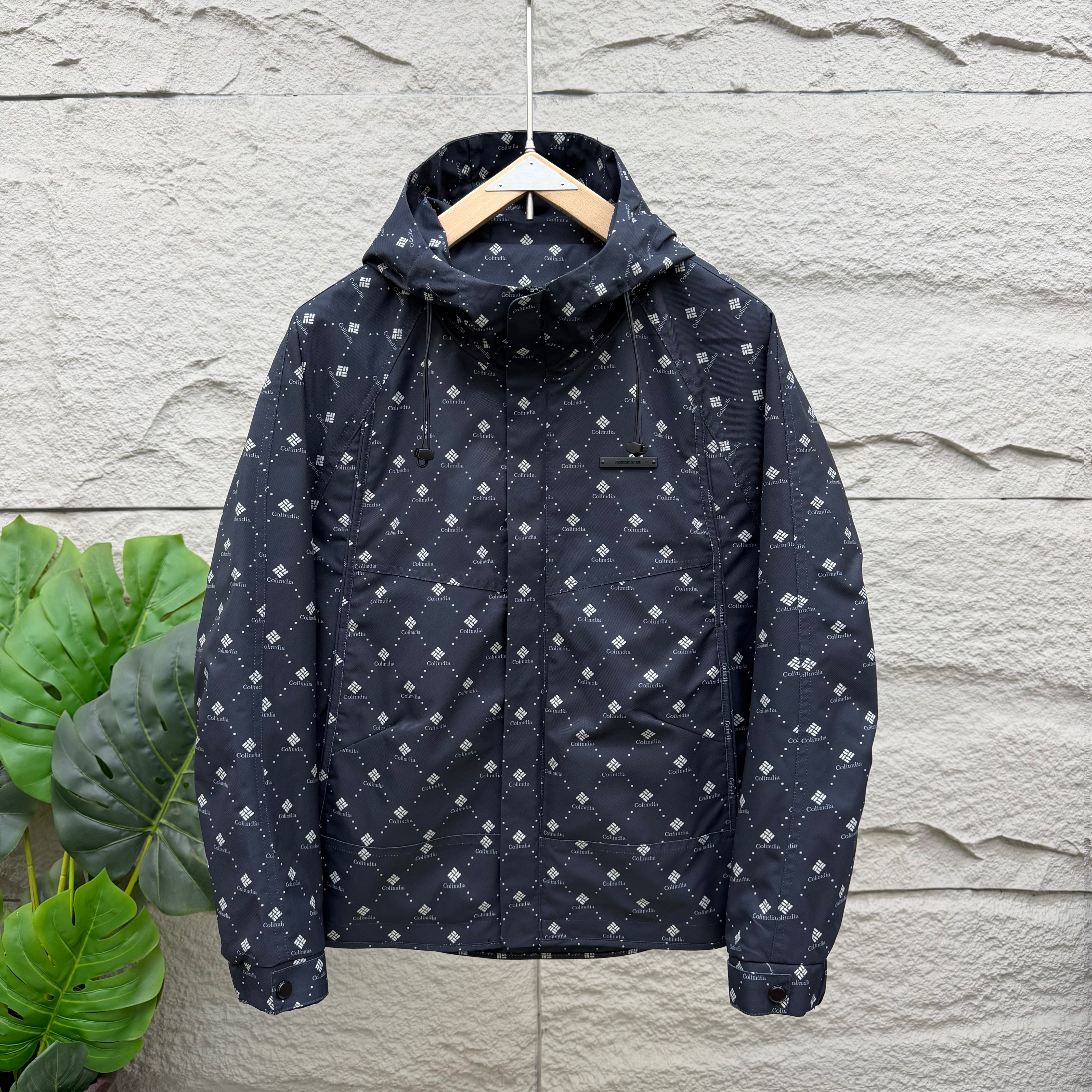 男士连帽印花上衣春季新款透气休闲外套时尚潮流个性痞帅夹克衣服