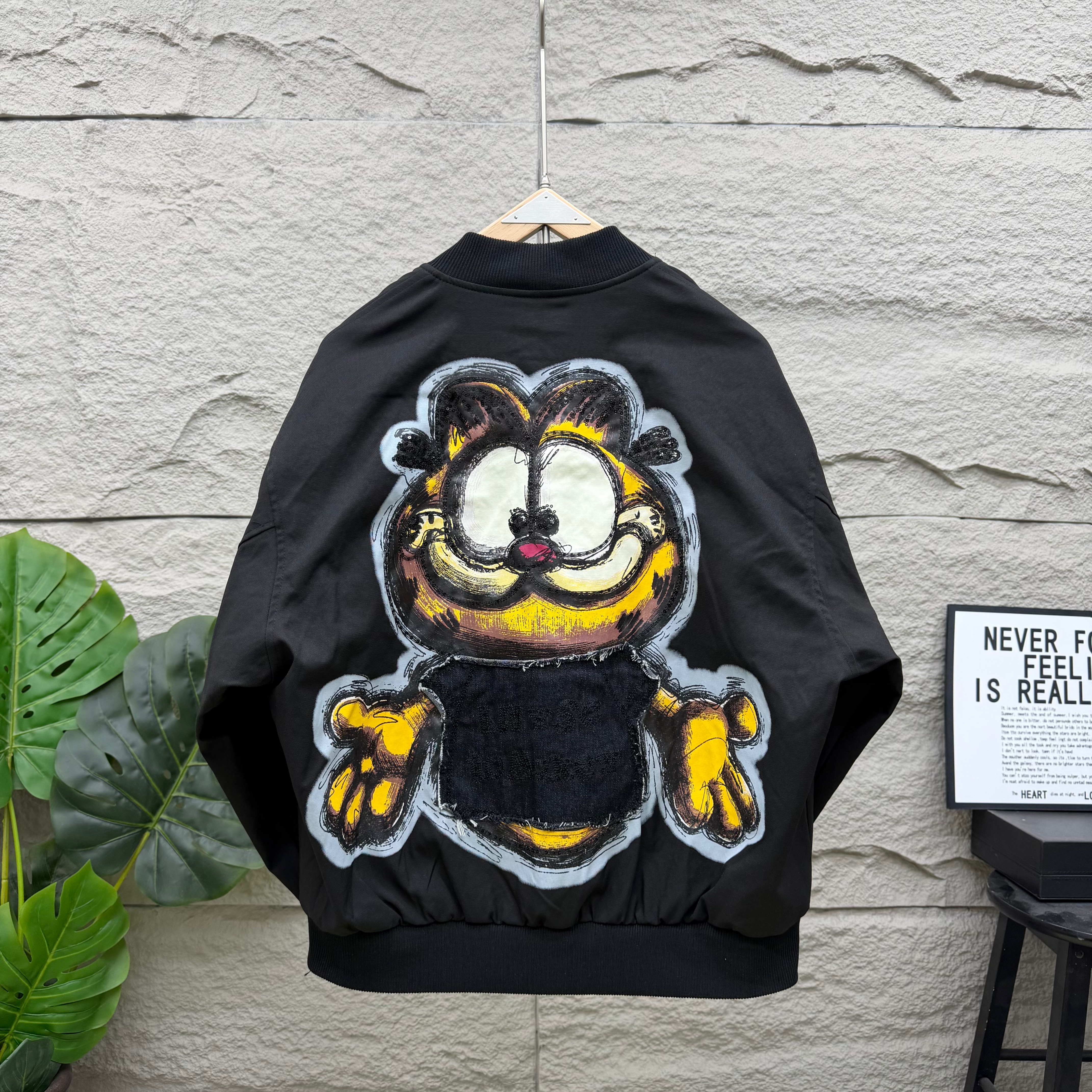 2026春季新款加菲猫外套学生立领休闲透气上衣男士宽松青年夹克潮