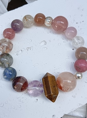 天然水晶手链女款单圈多宝水晶手串送女友闺蜜DIY礼物水晶原创款