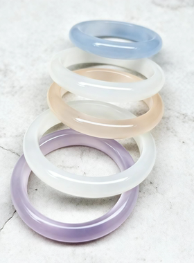 天然猫眼石透石膏手镯玉镯少女冰透时尚节日礼品