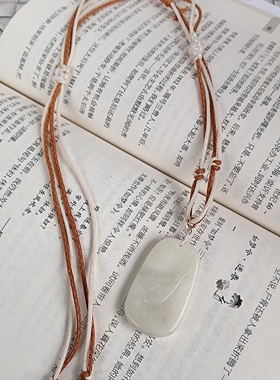 天然和田玉吊坠女款锁骨链颈链配饰礼物原创款