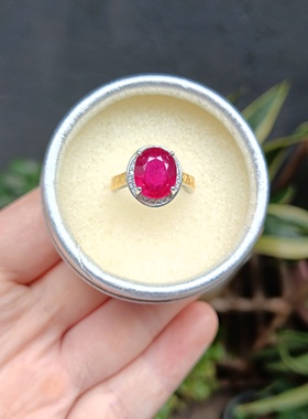 天然坦桑尼亚鸽子蛋红宝石S925银戒指带证书