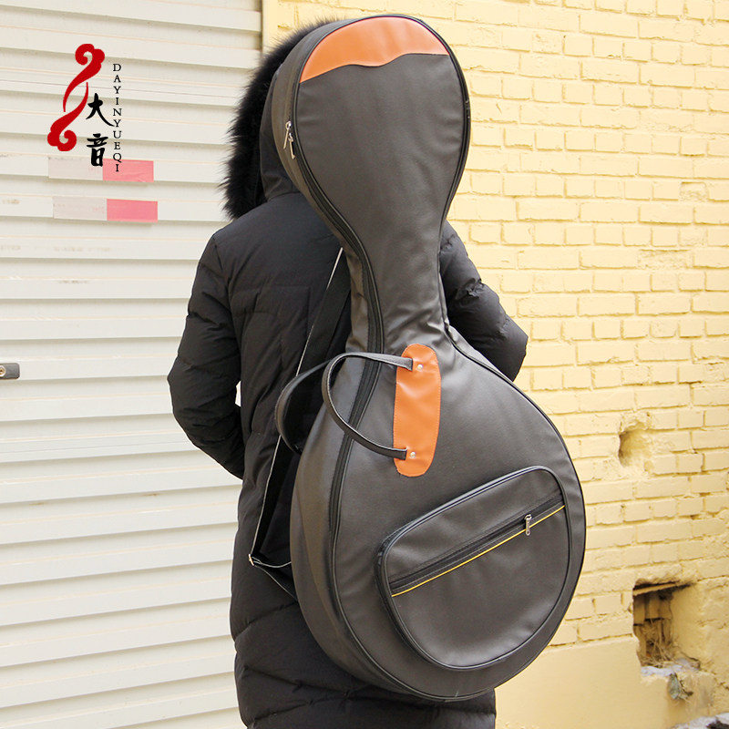 梵巢牌乐器配件黑色皮革大阮包防水加厚包双肩背可提通用型琴袋子