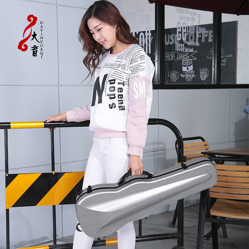 乐器配件白红色4/4小提琴盒子1/2琴箱防潮压复合碳纤维双肩背手提