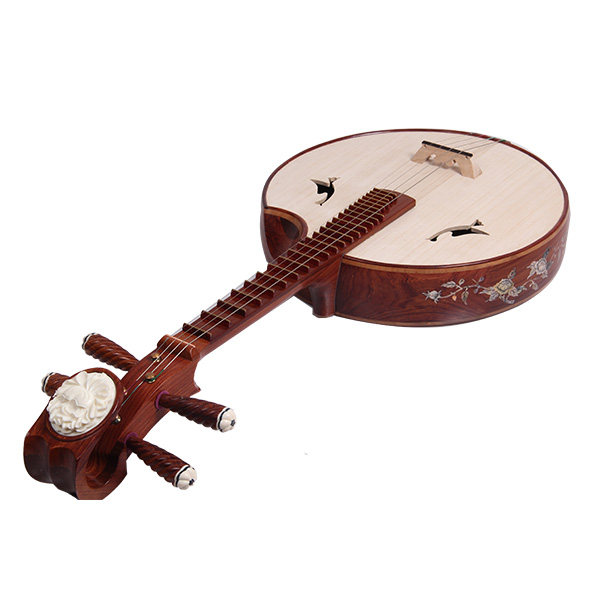 音乐学院推荐用琴专业老酸枝木贝雕中阮乐器手工制作音质保障配件