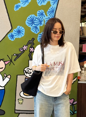 JOSIE CHOW【挪威T】夏季新款圆领短袖上衣宽松字母T恤女JC011625