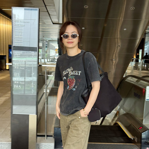 夏季圆领短袖上衣百搭宽松T恤