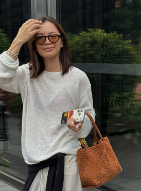 JOSIE CHOW【巨透气亚麻】夏季新款百搭长袖薄款上衣女ED752360