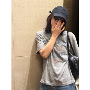 春夏新款 JOSIE CHOW 纽约街头 字母T恤女宽松上衣RL990183 美式