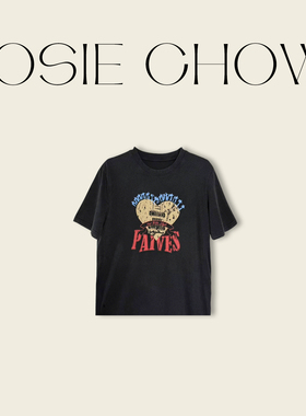 JOSIE CHOW【经典做旧】夏季新款纯棉T恤圆领短袖上衣女JJ0110183