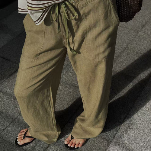 垂感阔腿休闲裤宽松长裤女